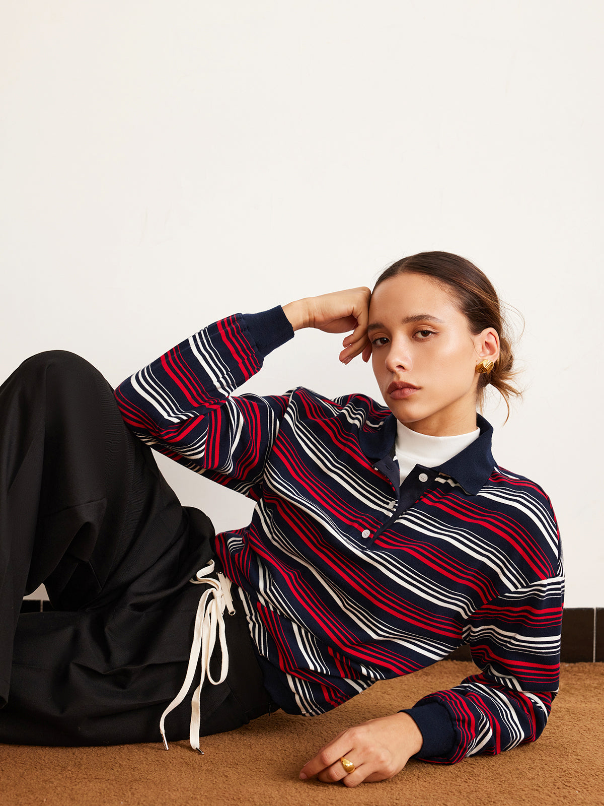 Callistari Retro Striped Polo T-Shirt-CALLISTARI
