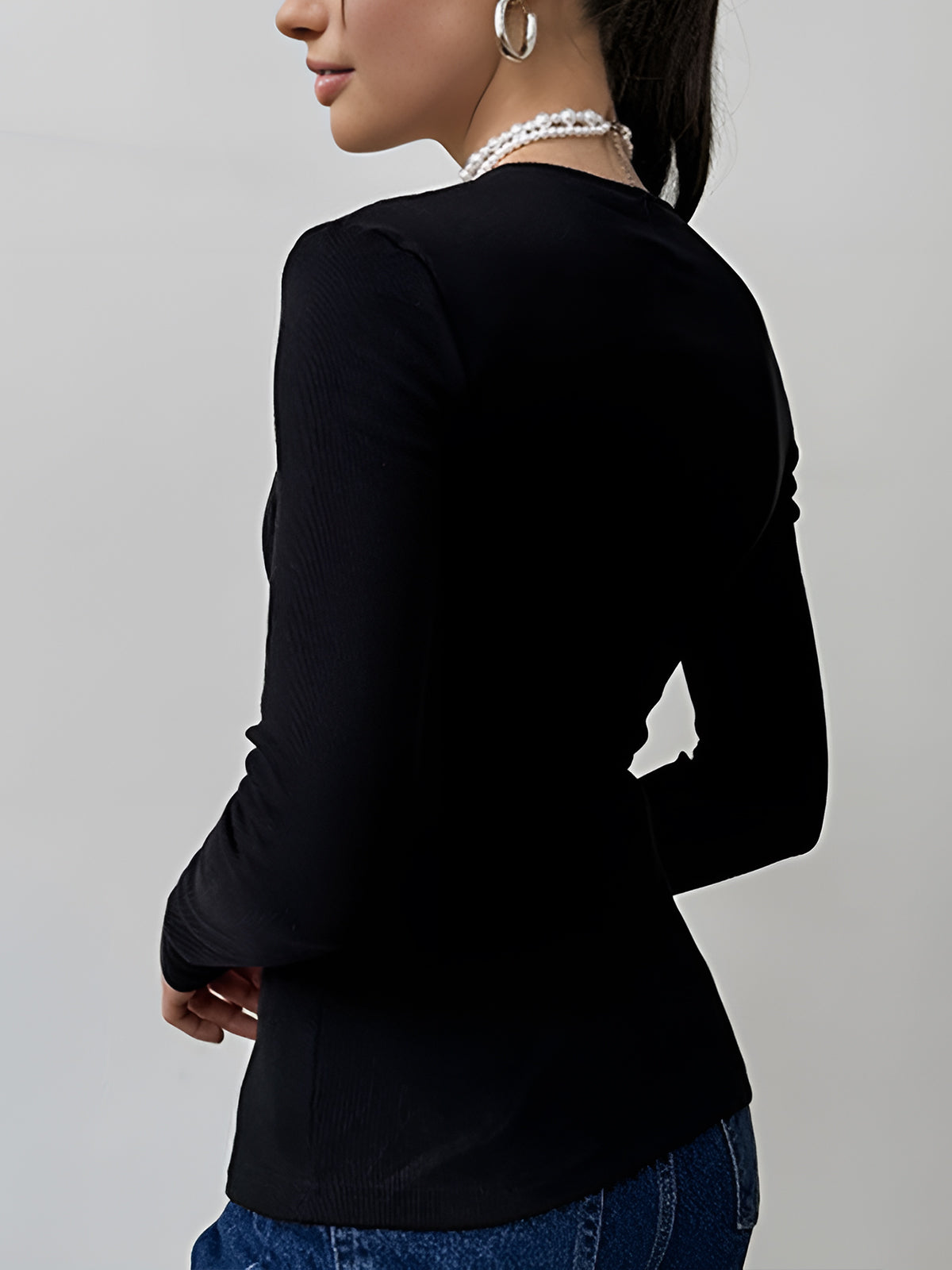 Callistari Cutout Panel Button Blouse-CALLISTARI