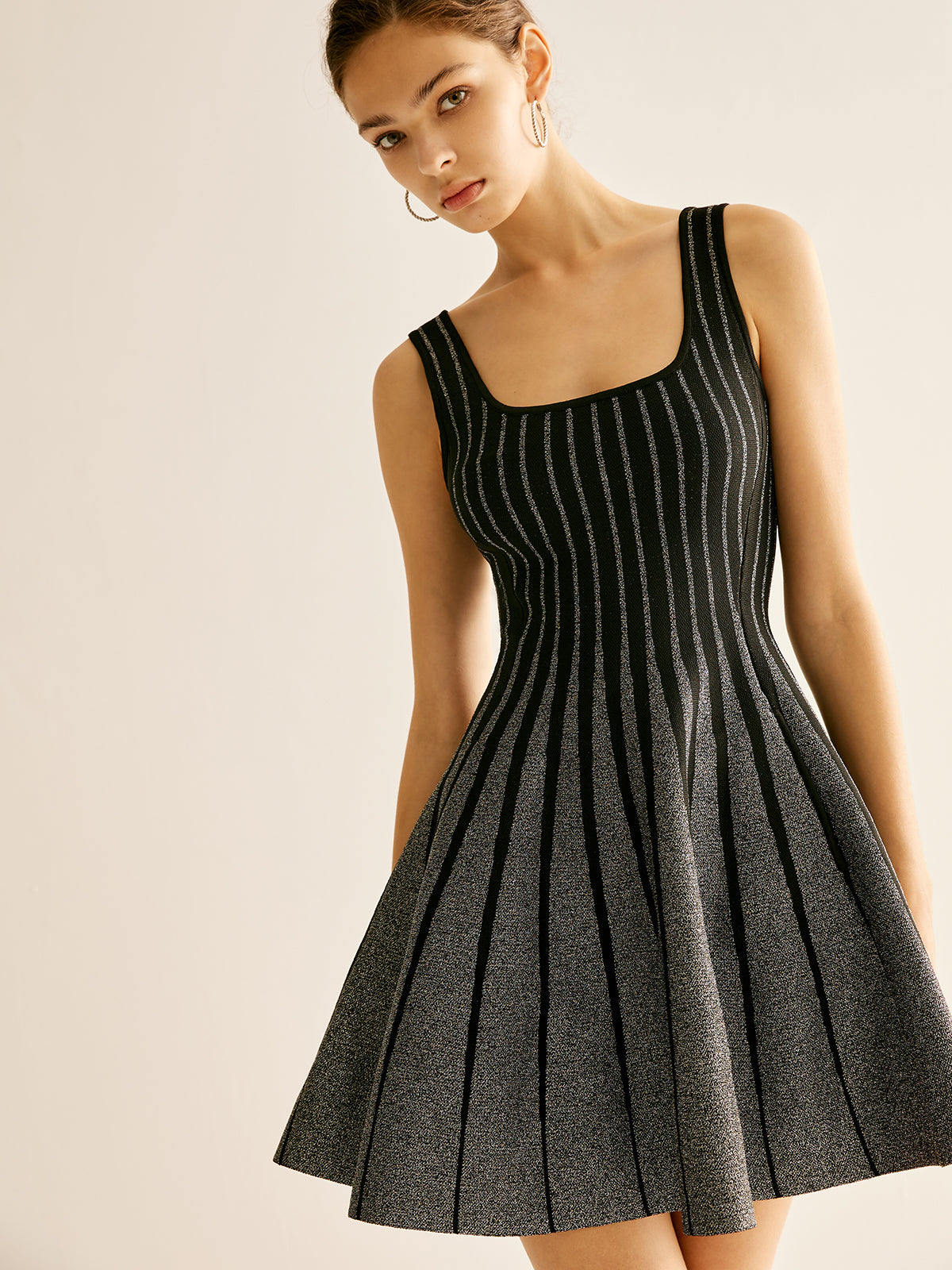 Wool-Blend Sequins Sweater Dress-CALLISTARI