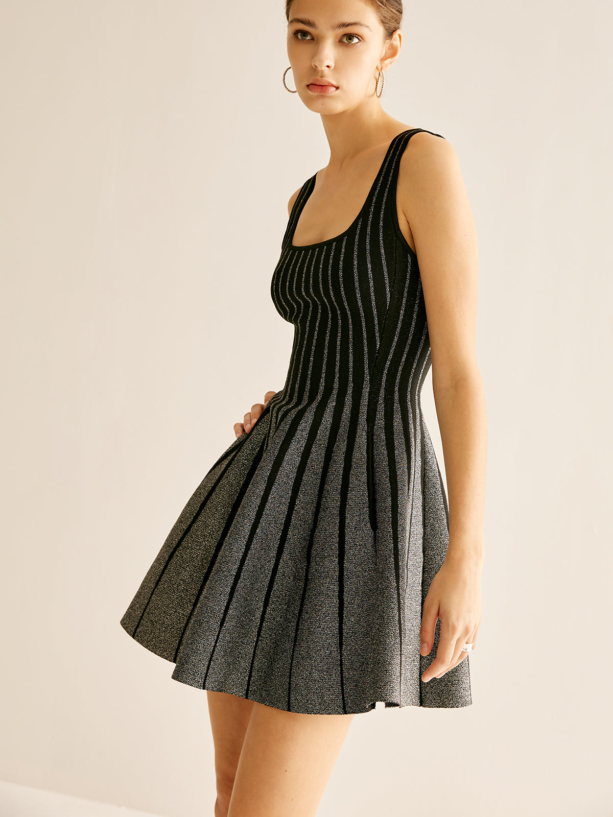 Wool-Blend Sequins Sweater Dress-CALLISTARI