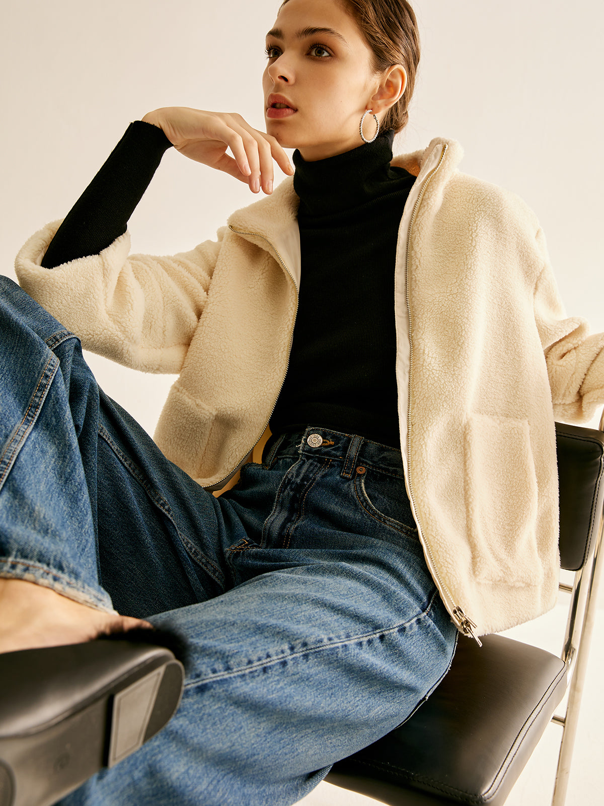 Pockets Zipper Warm Fleece Jacket-CALLISTARI