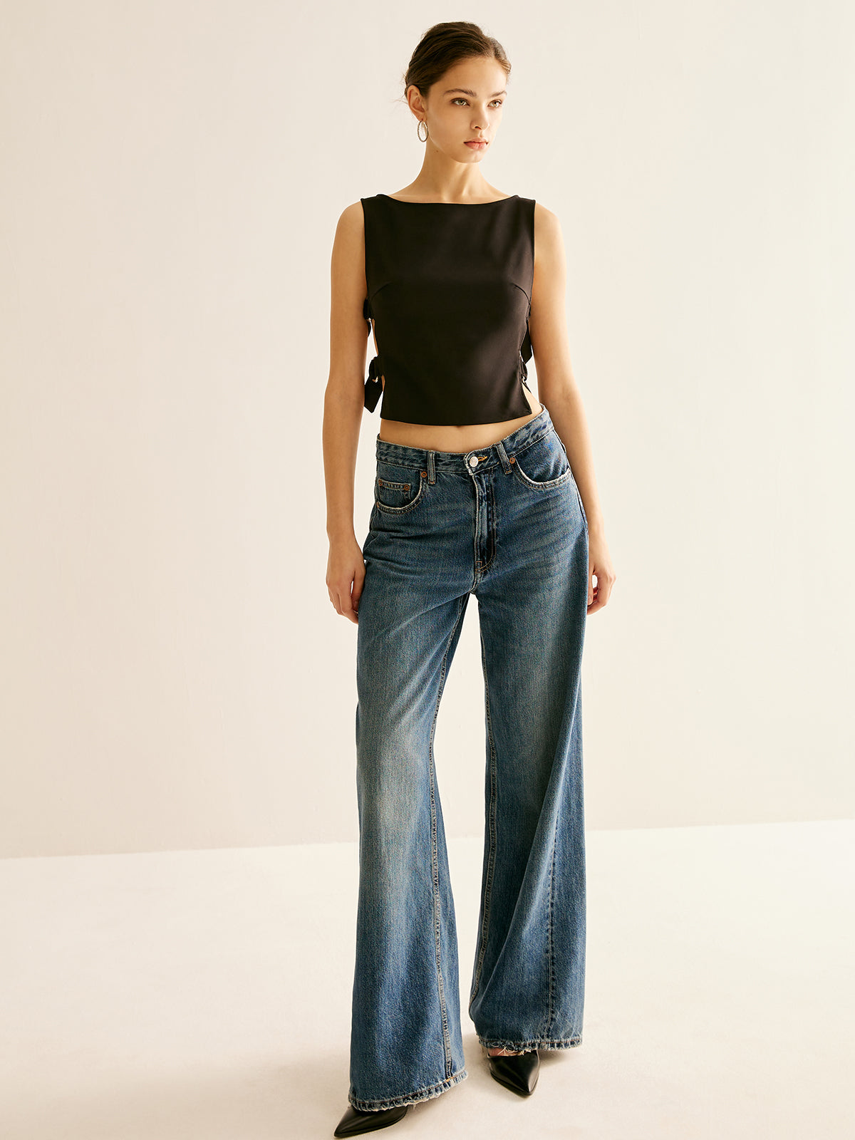 Callistari Side-Buckle Sexy Crop Tank Top-CALLISTARI
