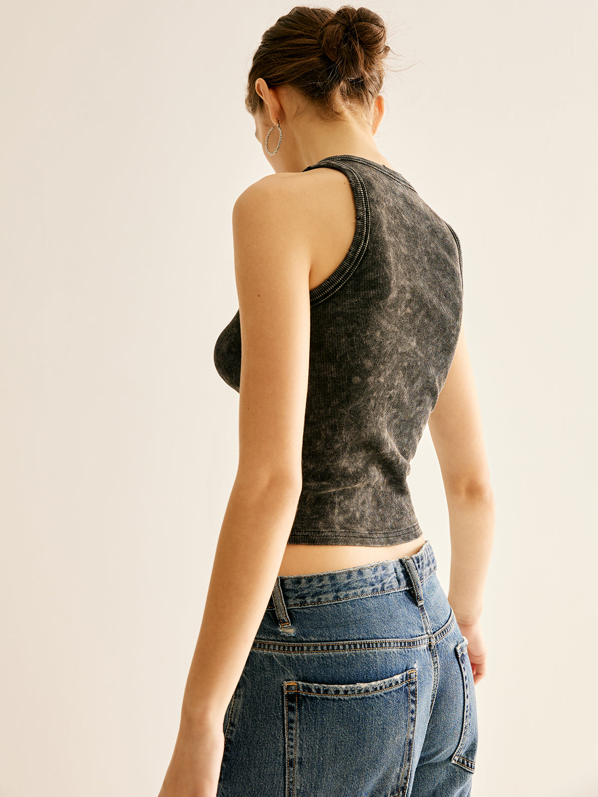 Callistari Retro Ribbed Crop Tank Top-CALLISTARI