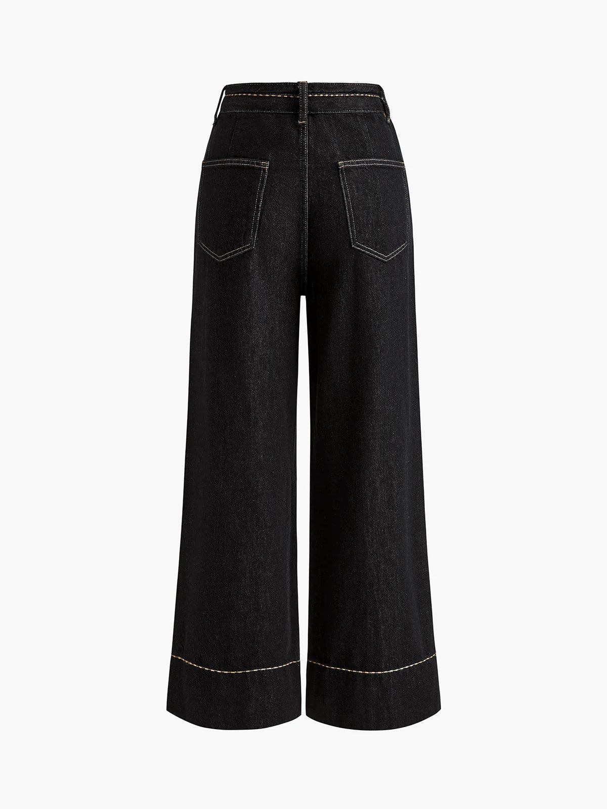 Wide Leg Denim Jeans-Mesadic