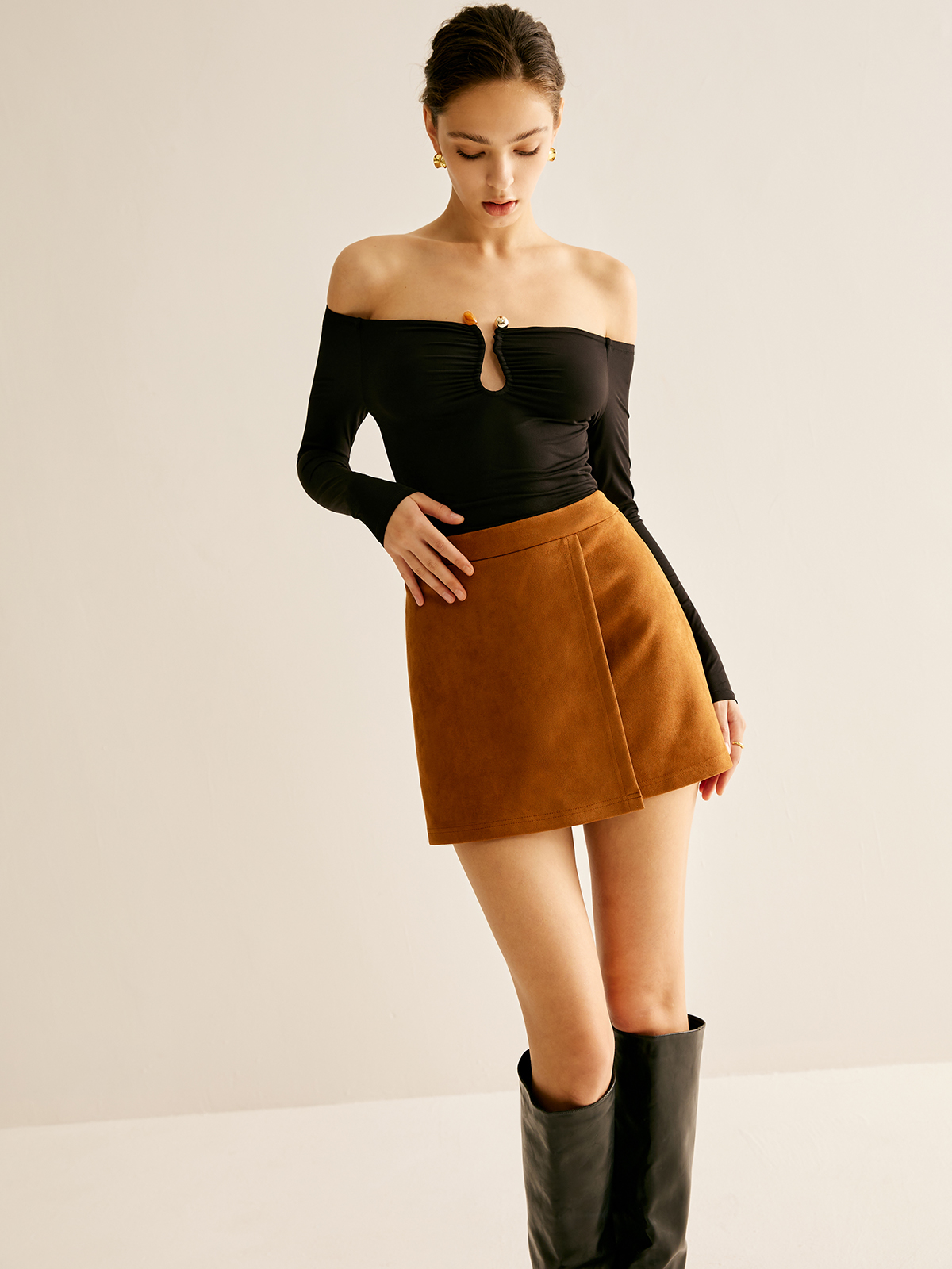 Callistari Off-Shoulder Cutout Top-CALLISTARI