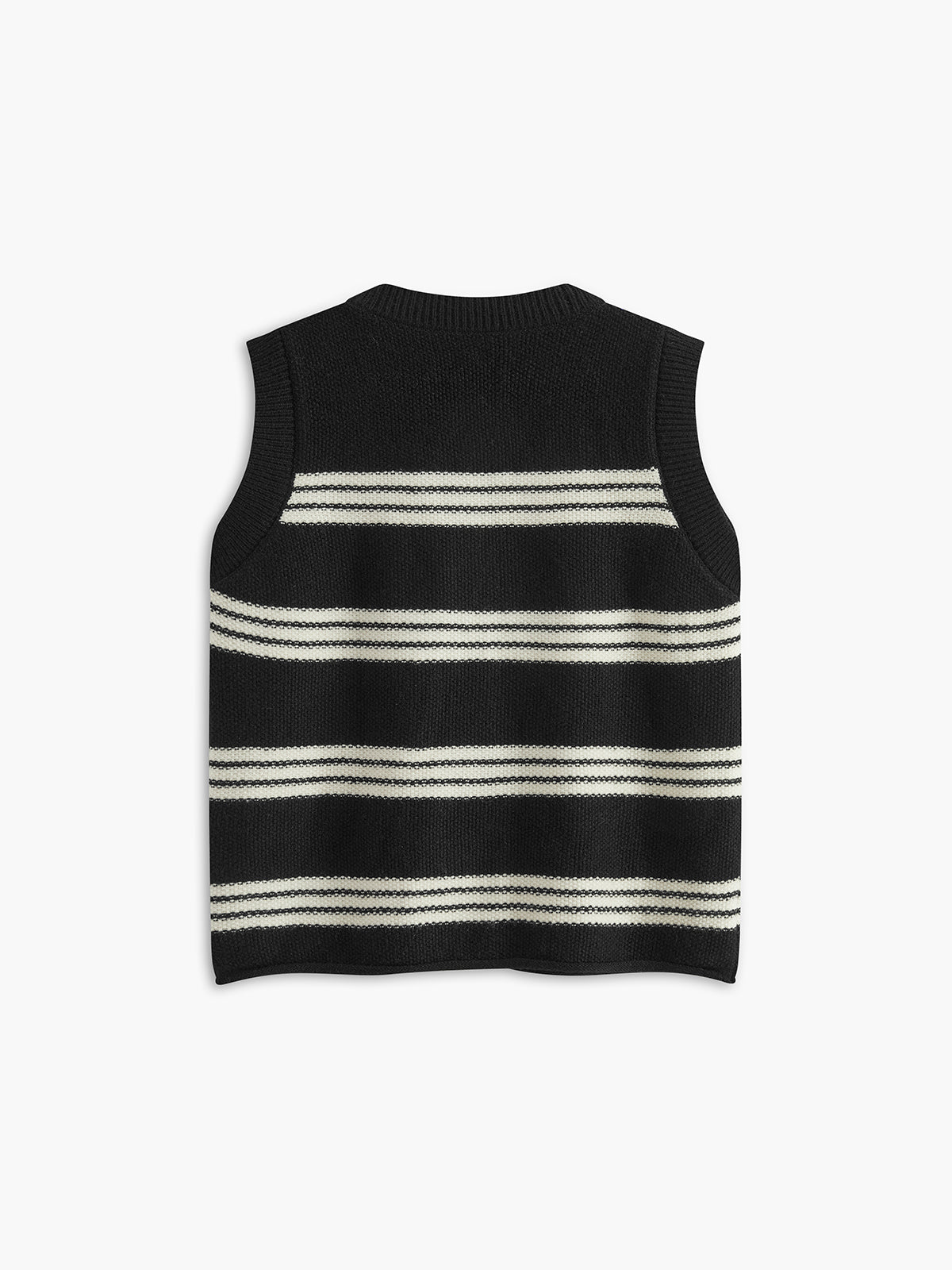 Crew Neck Striped Sweater Vest-CALLISTARI