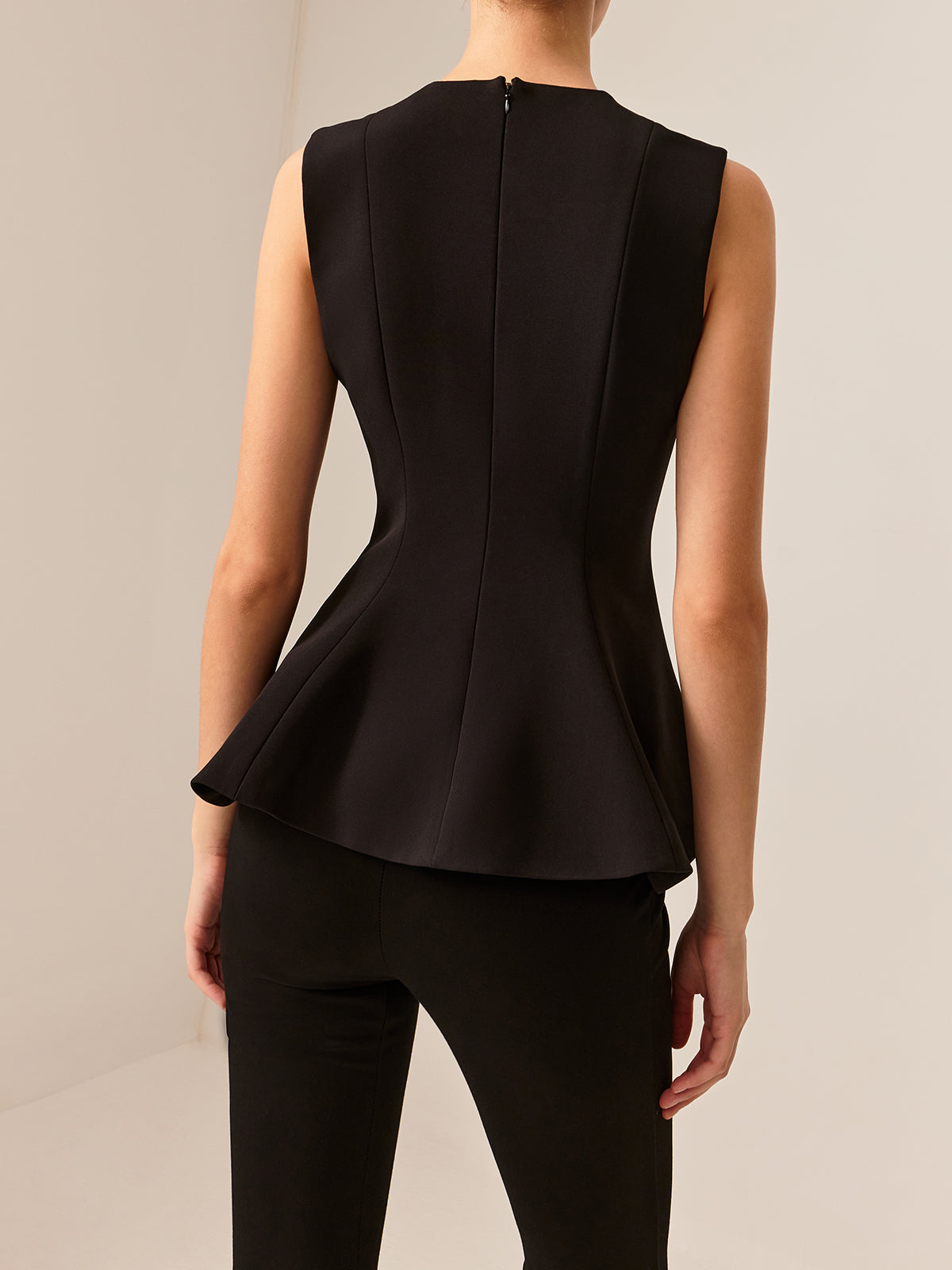 Callistari Sleeveless Piping Slim Blouse-CALLISTARI