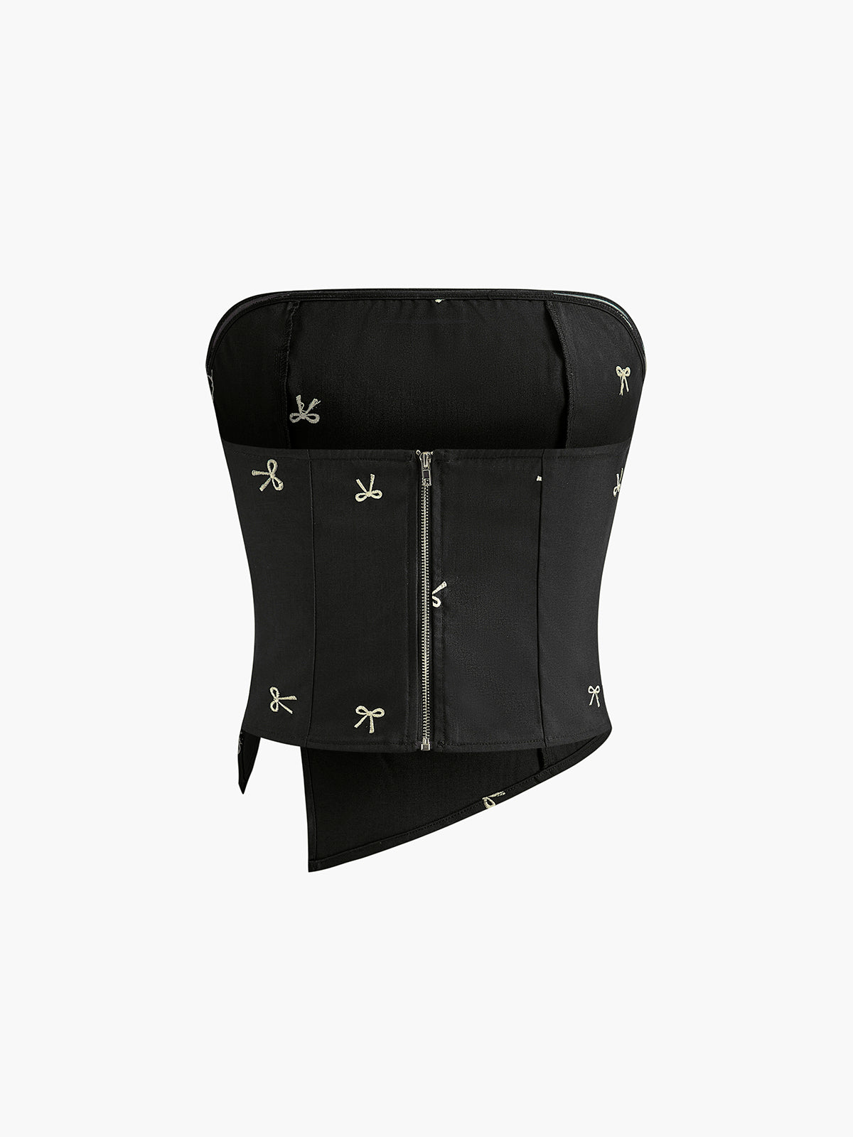 Callistari Bow Detail Zipper Petite Tube Top-CALLISTARI