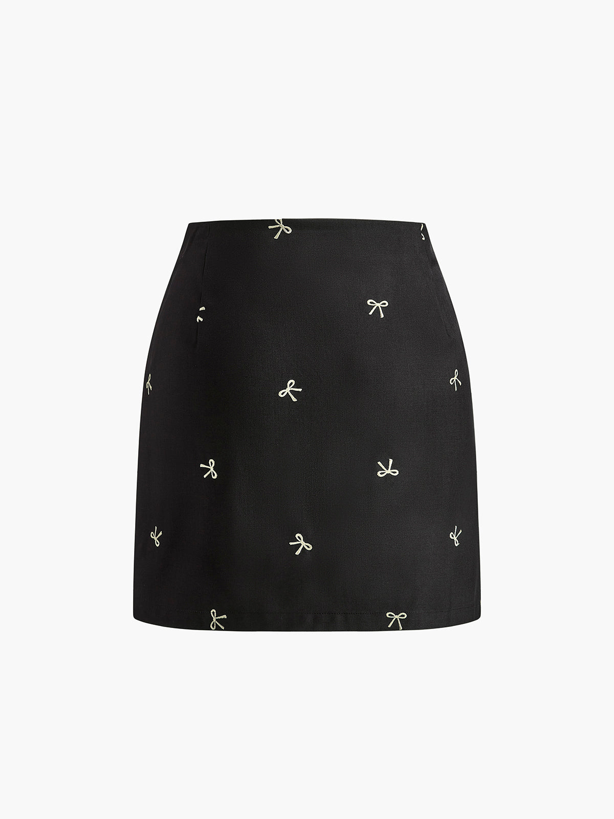 Bow Detail Zipper A Line Skirt-CALLISTARI