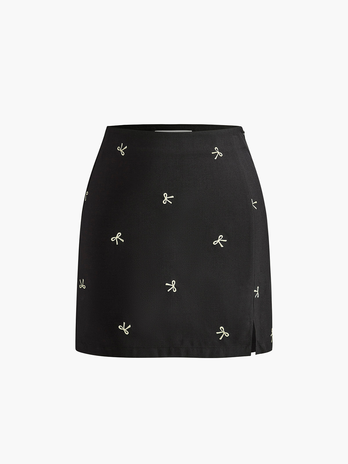 Bow Detail Zipper A Line Skirt-CALLISTARI