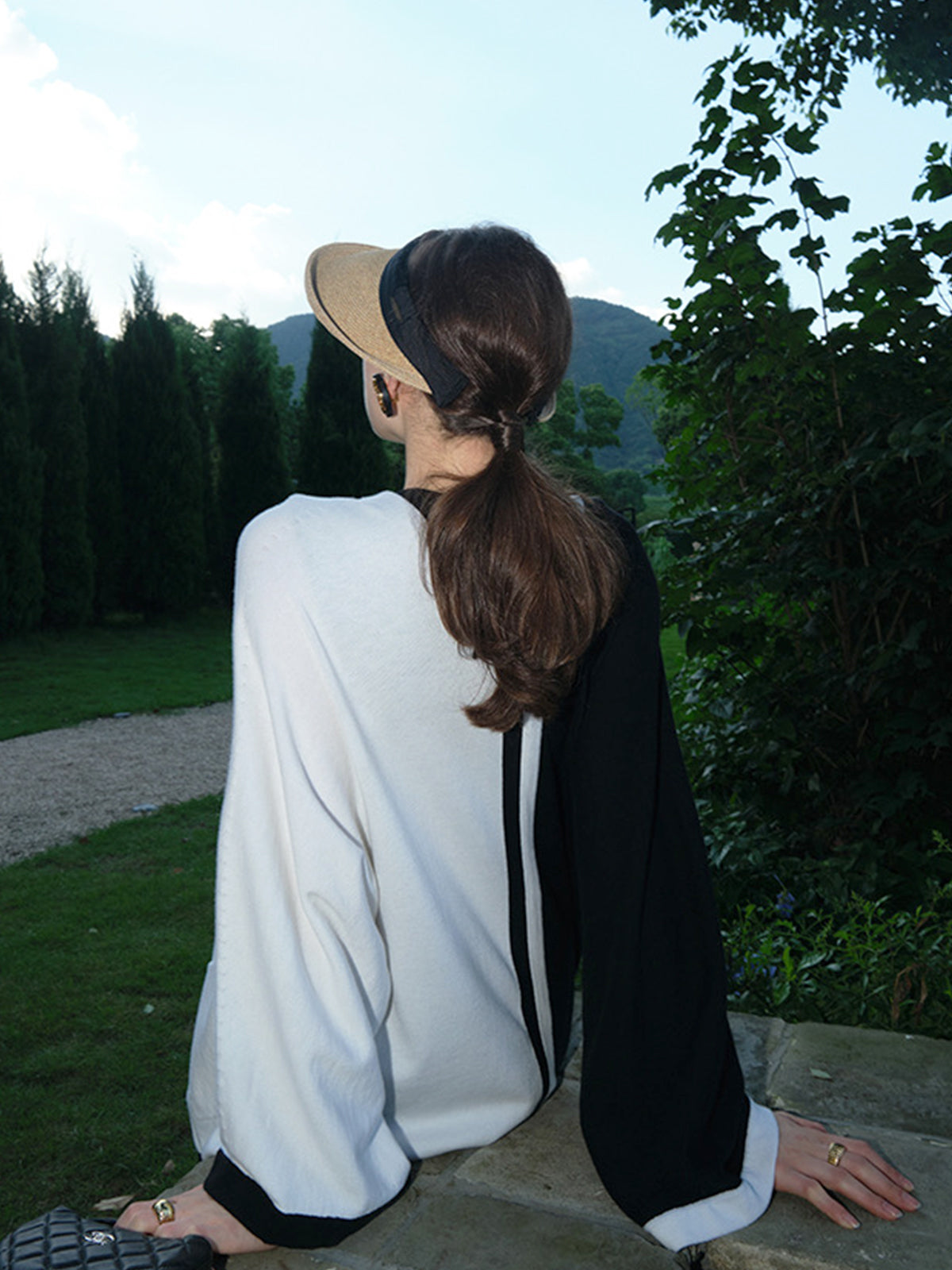 Color Block Oversized Cardigan-CALLISTARI