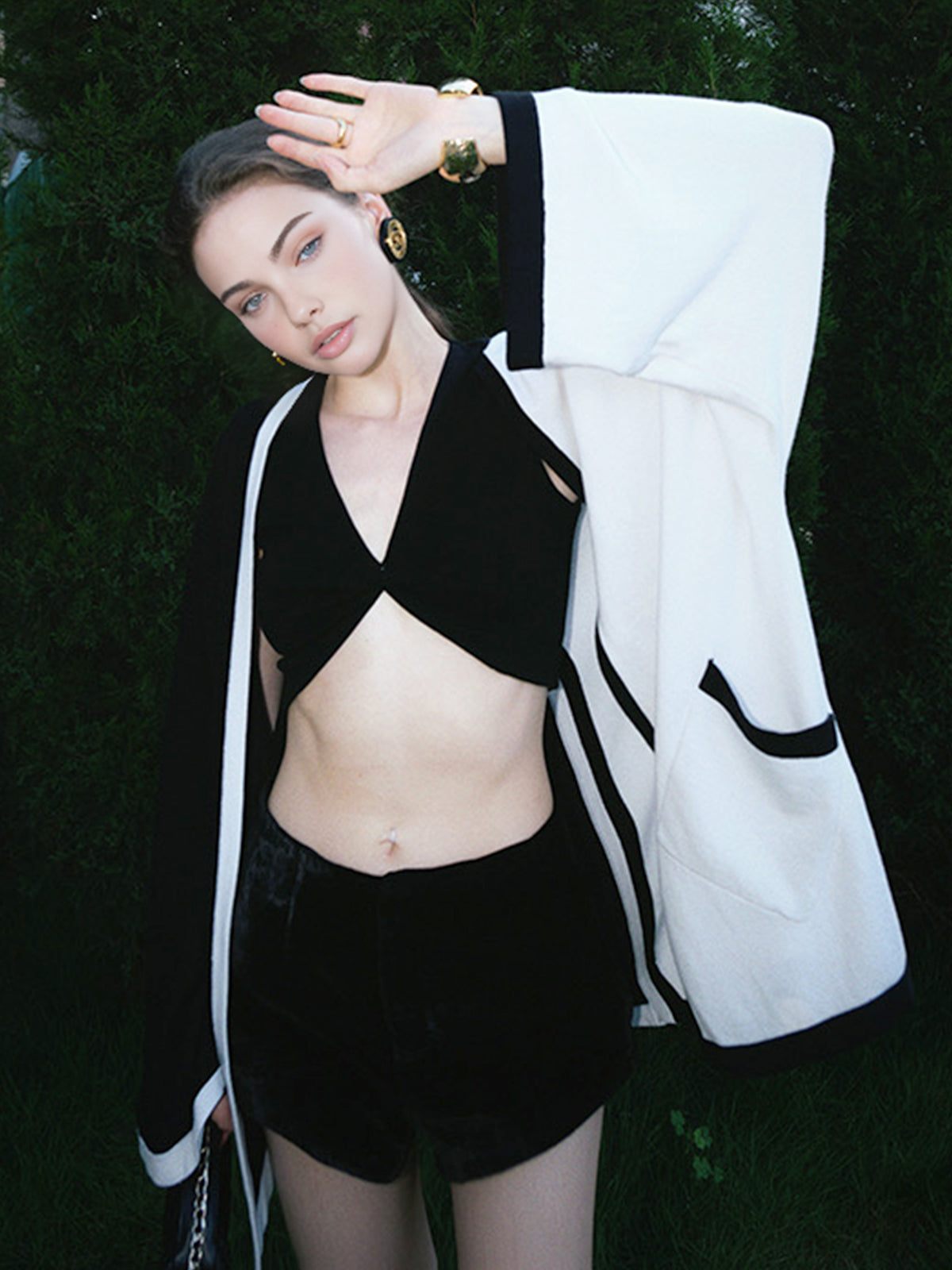 Color Block Oversized Cardigan-CALLISTARI