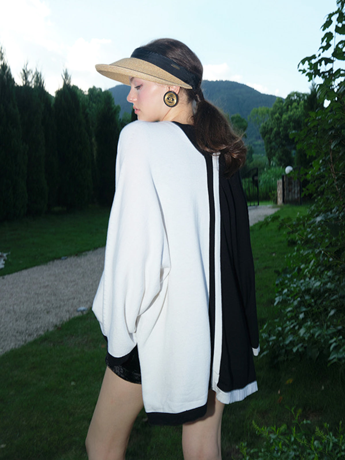 Color Block Oversized Cardigan-CALLISTARI