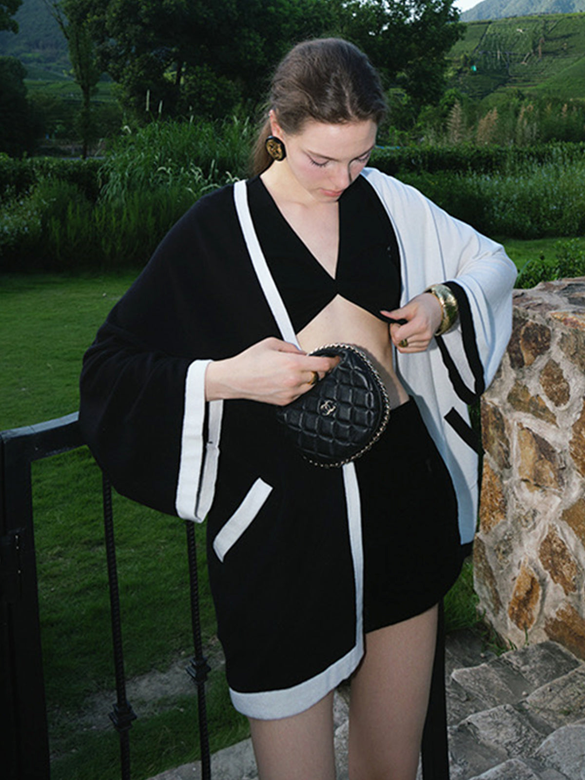Color Block Oversized Cardigan-CALLISTARI