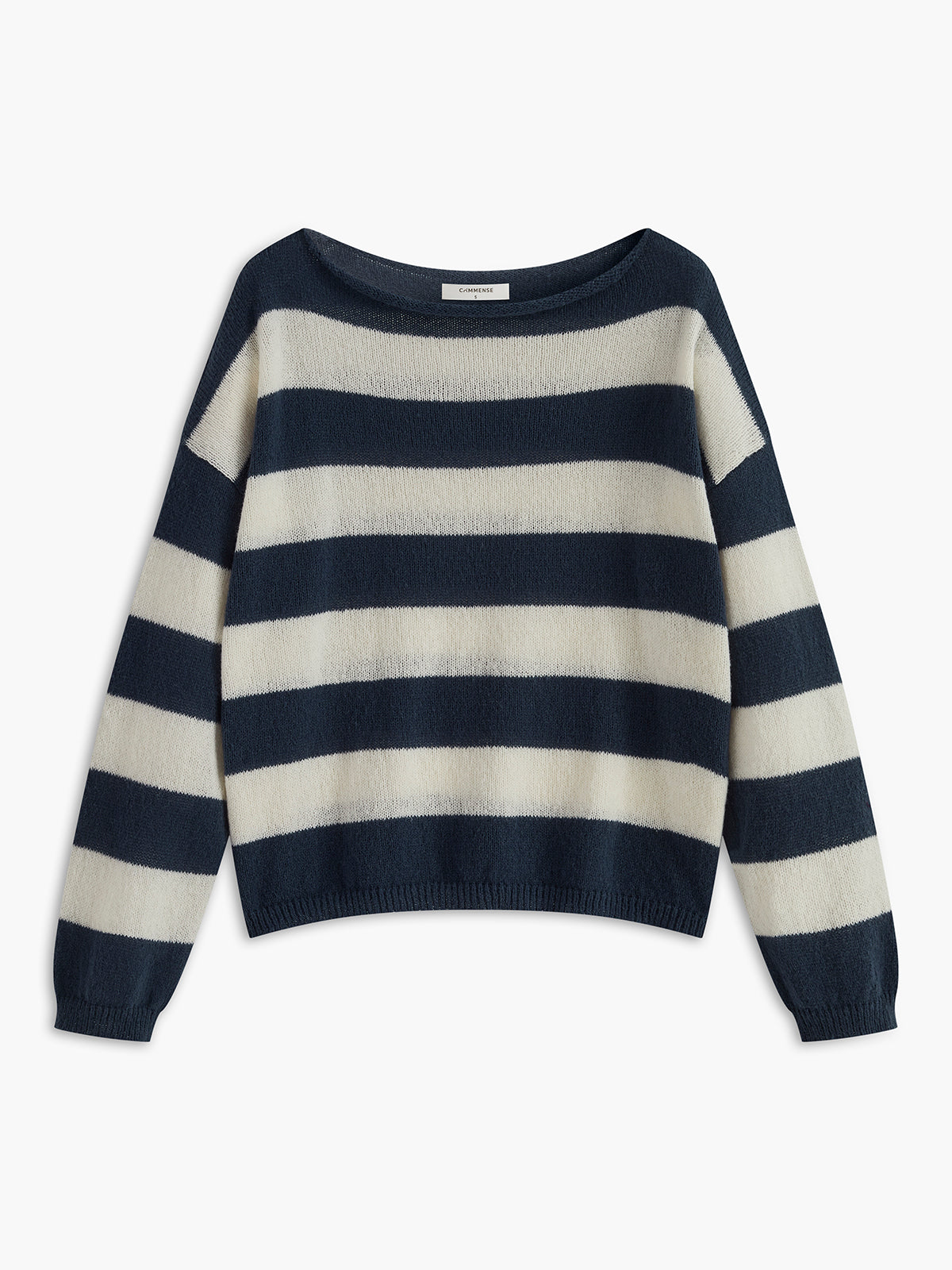 Crew Neck Striped Soft Sweater-CALLISTARI