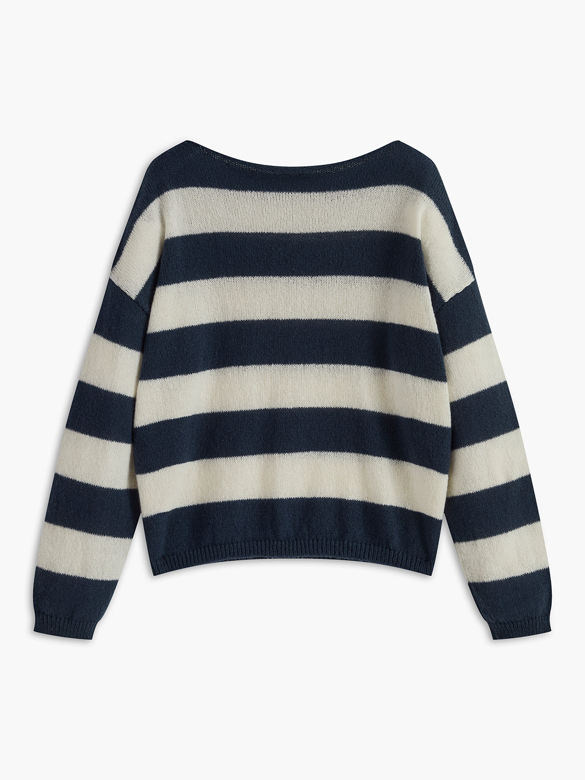 Crew Neck Striped Soft Sweater-CALLISTARI