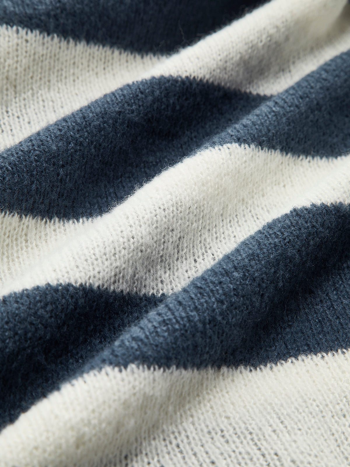 Crew Neck Striped Soft Sweater-CALLISTARI