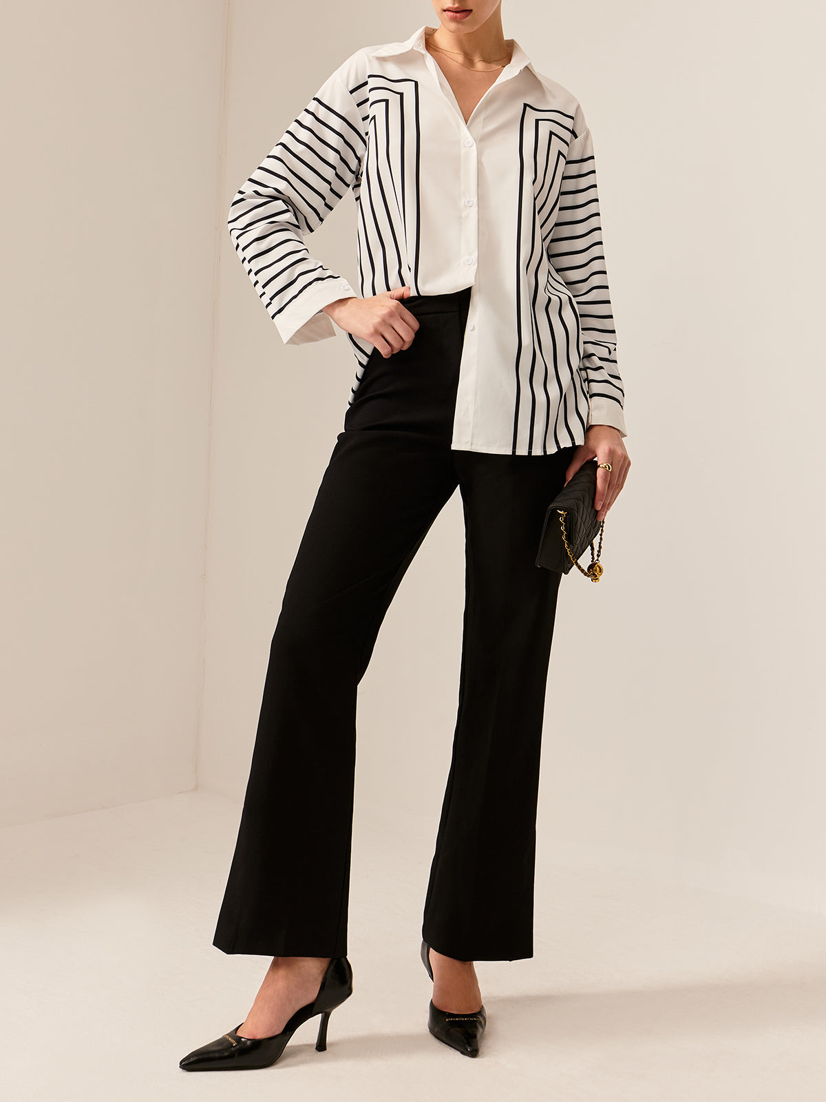 Callistari Geometric Striped Polo Shirt-CALLISTARI