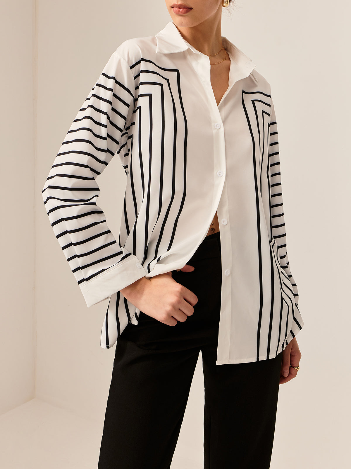 Callistari Geometric Striped Polo Shirt-CALLISTARI