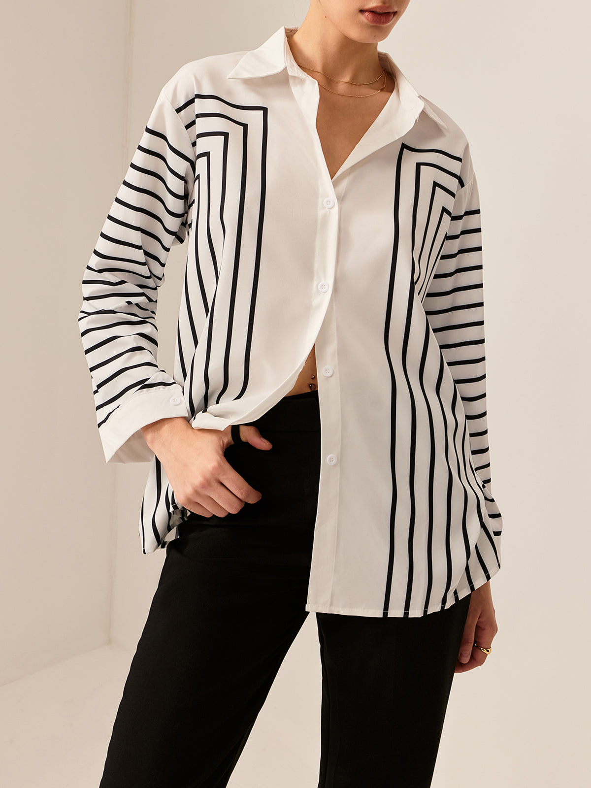 Callistari Geometric Striped Polo Shirt-CALLISTARI