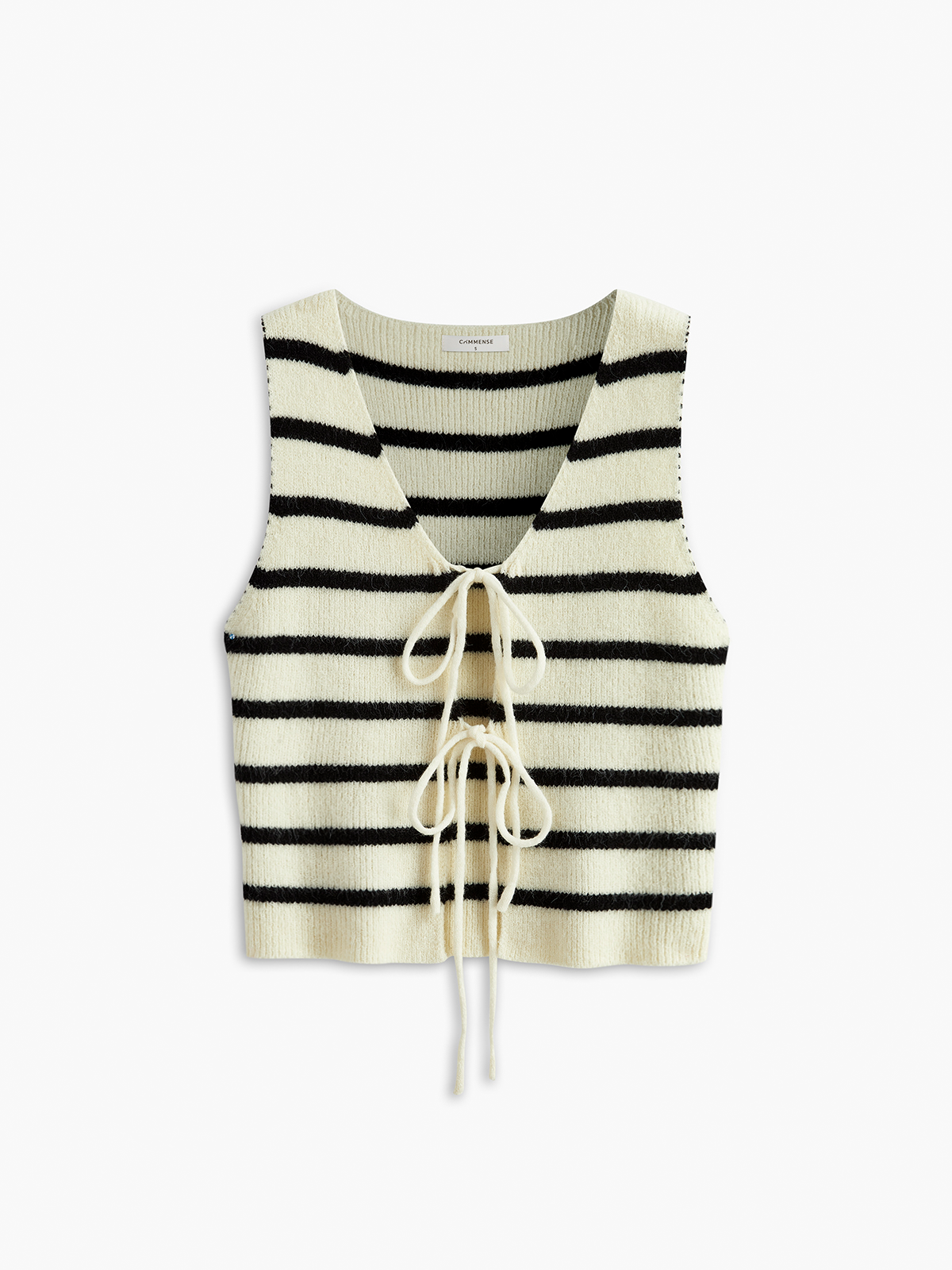 V-Neck Striped Tie Sweater Vest-CALLISTARI