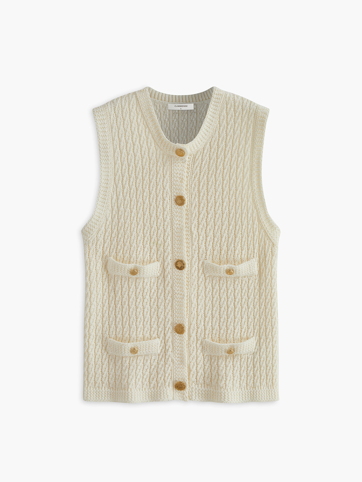 Elegant Golden Breasted Sweater Vest-CALLISTARI