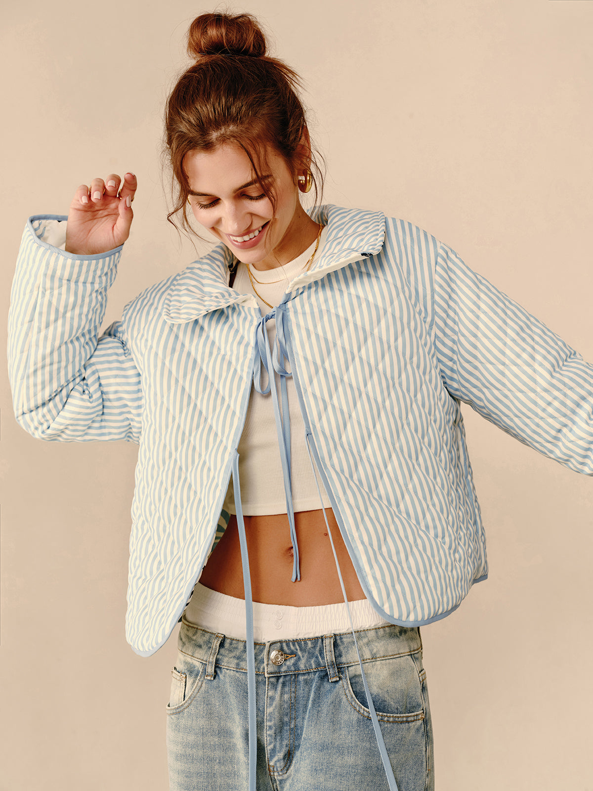 Two Way Lace Up Lapel Jacket-CALLISTARI