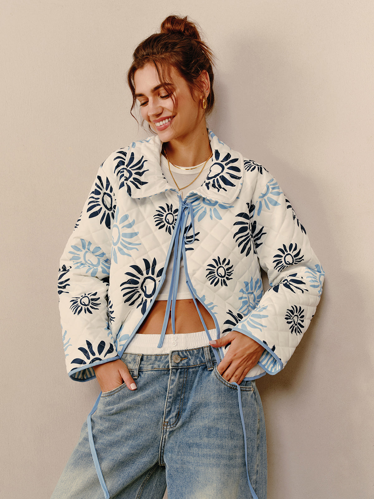 Two Way Lace Up Lapel Jacket-CALLISTARI