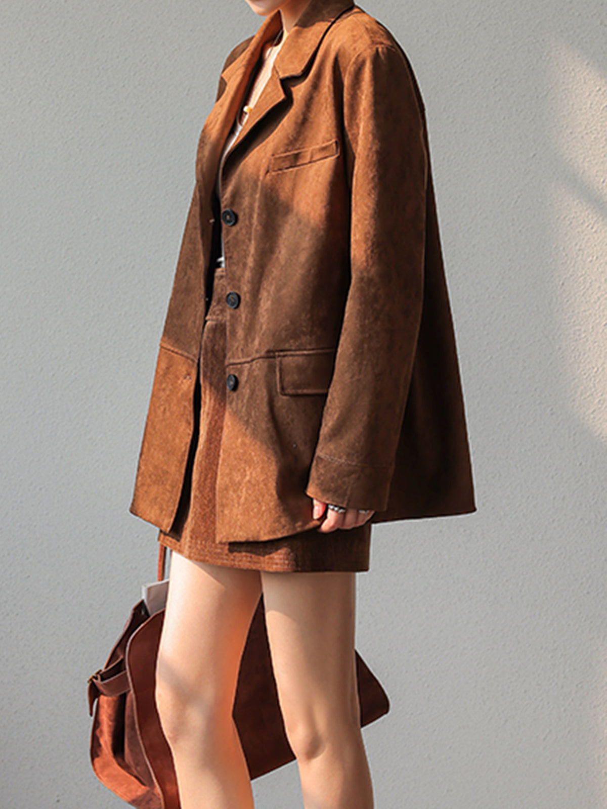 Vintage Suede Blazer-CALLISTARI