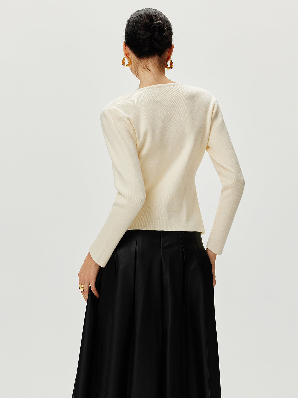 Callistari Cross Design Button Jersey Cardigan-CALLISTARI