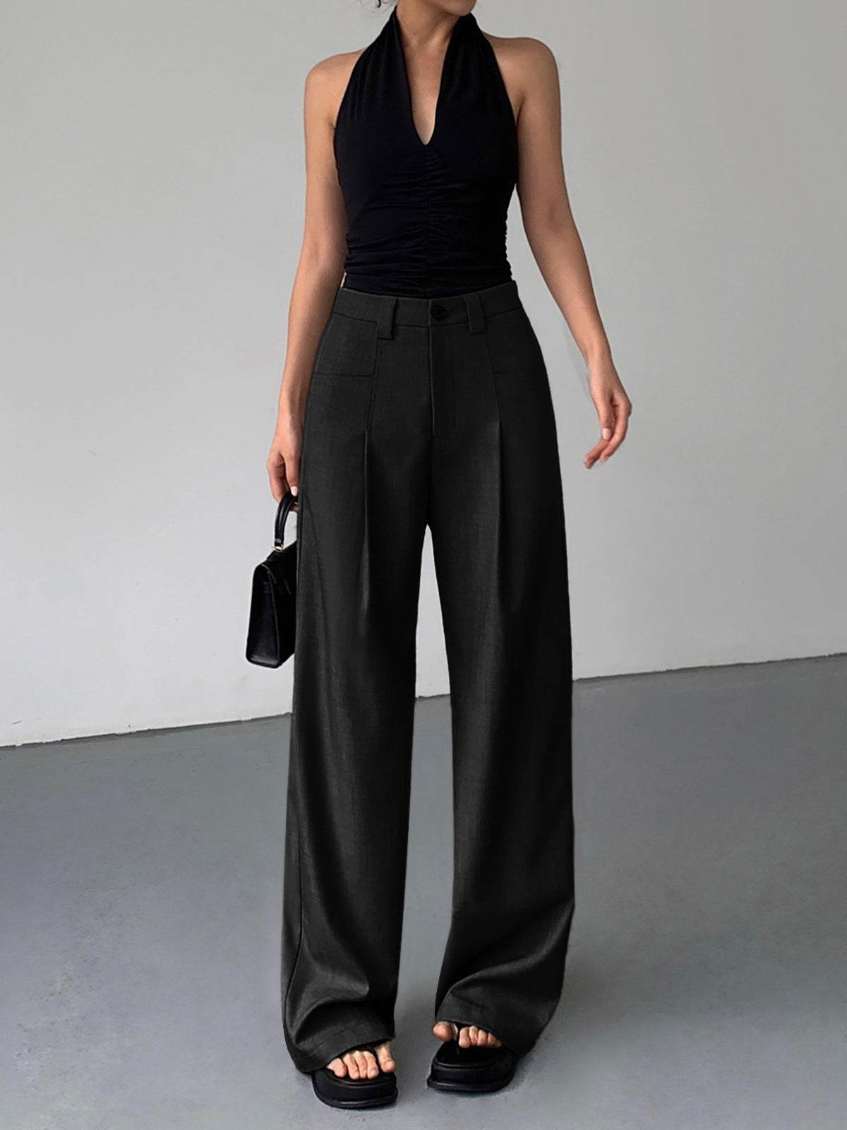 Divine Pleat Wide Leg Dress Pants-CALLISTARI