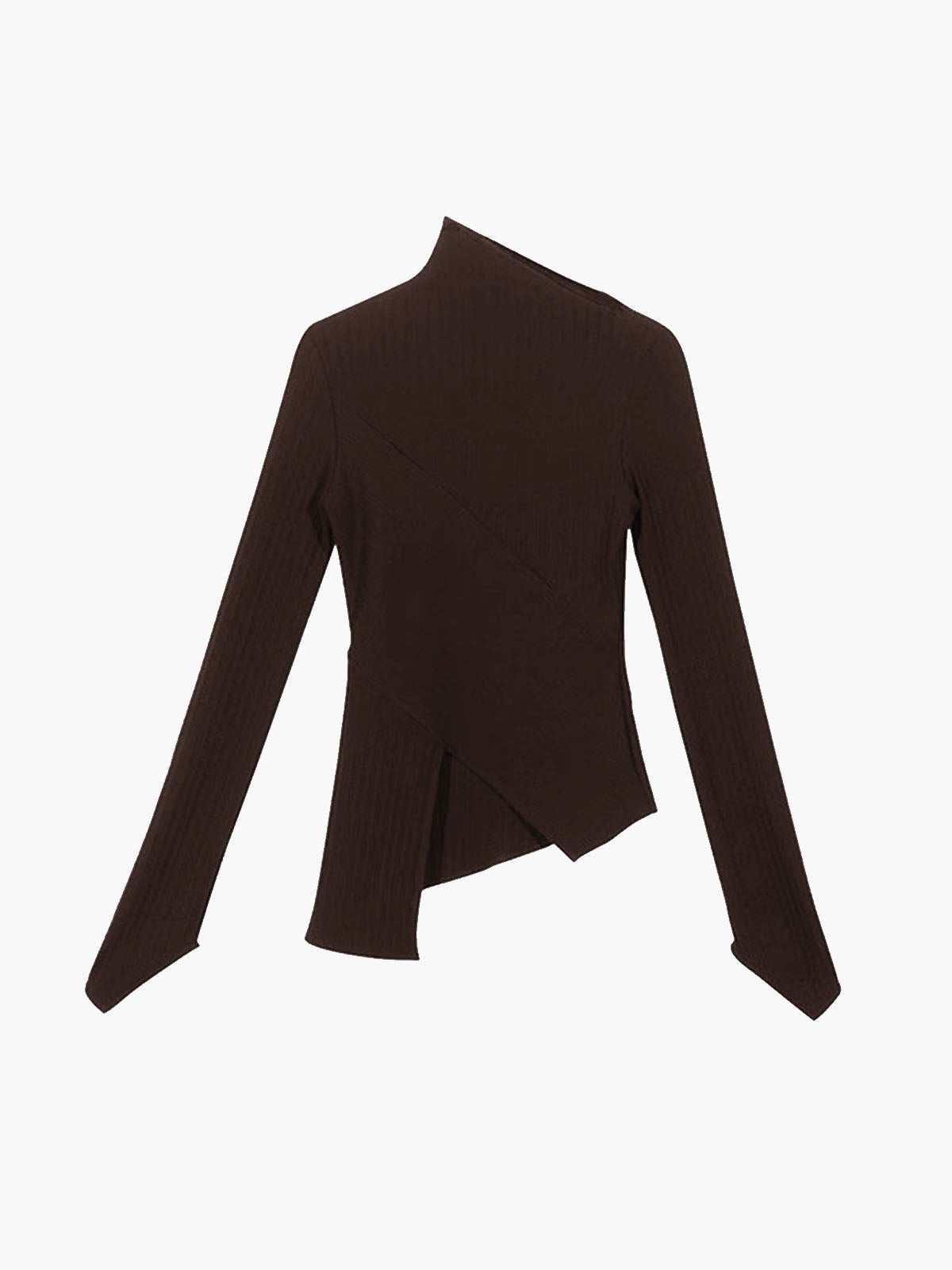 Callistari Plain Asymmetrical Mechanism Knitting Blouse-CALLISTARI