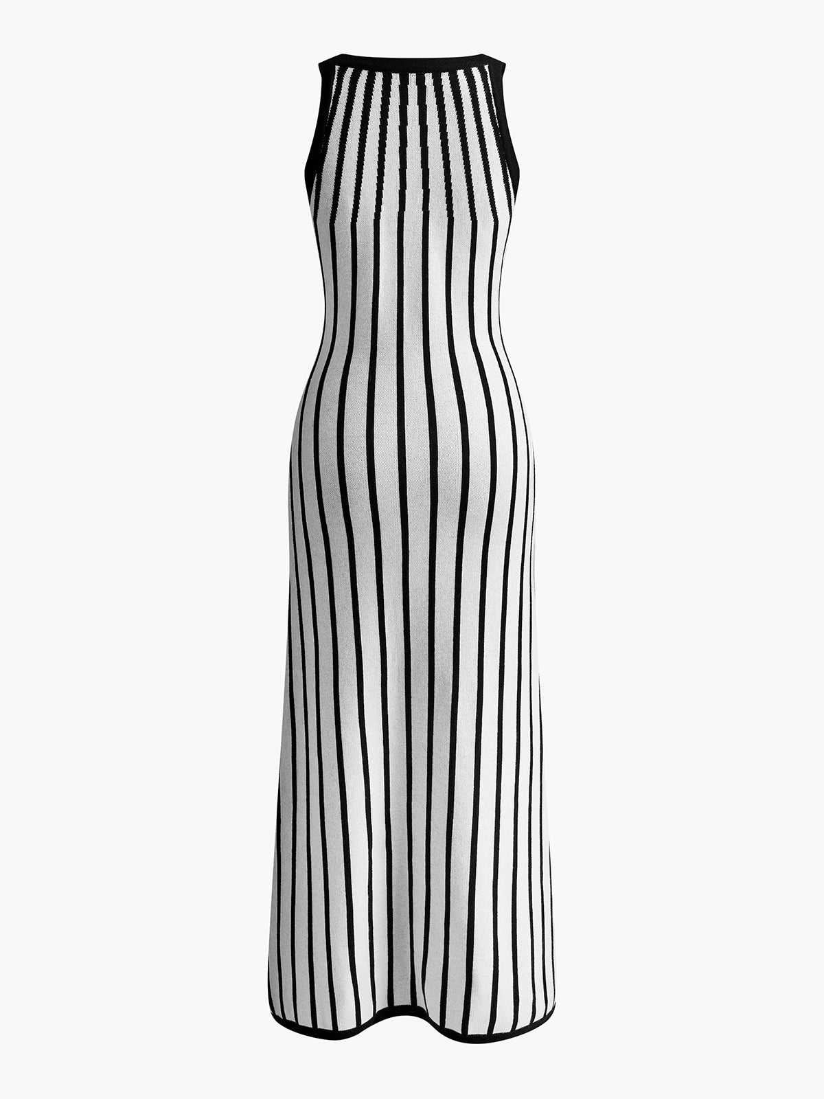 Contrast Pinstripe Slim Sweater Dress-CALLISTARI