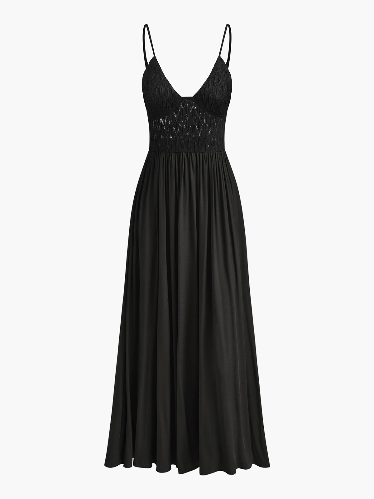 Deep V-Neck Pleated Cozy Cami Dress-CALLISTARI