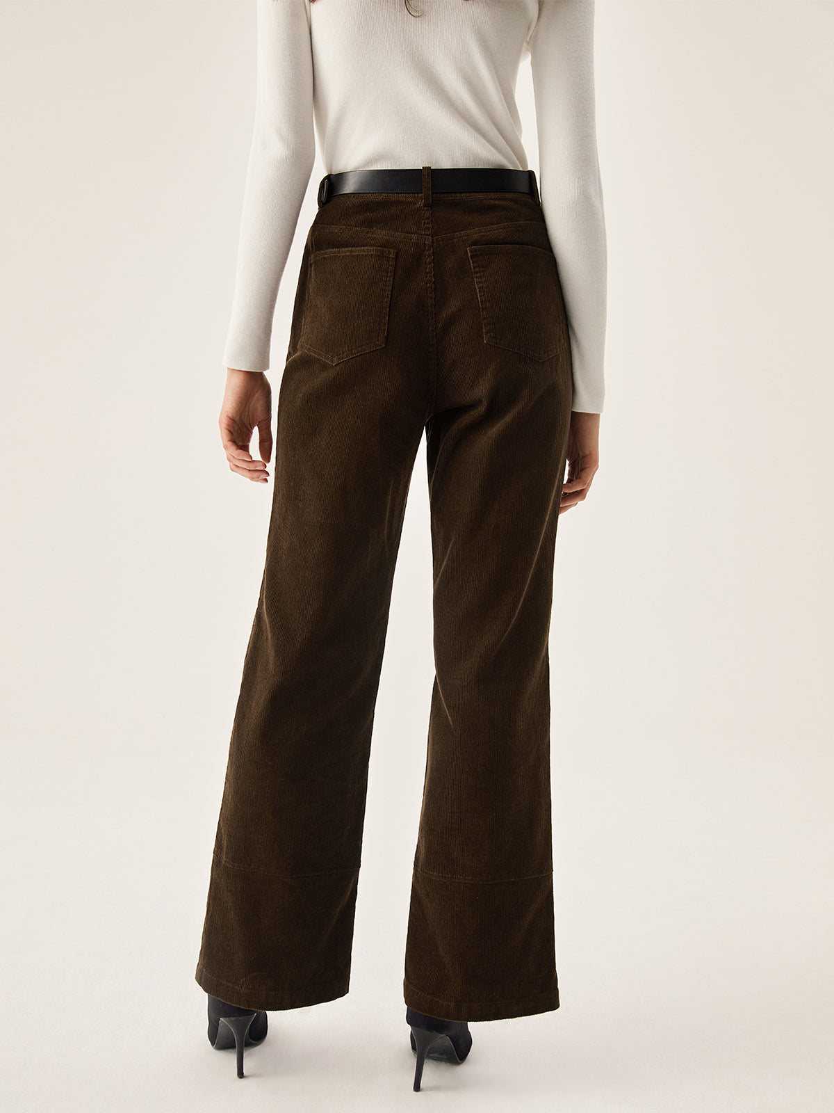 Corduroy Wide Leg Pocket Pants-CALLISTARI