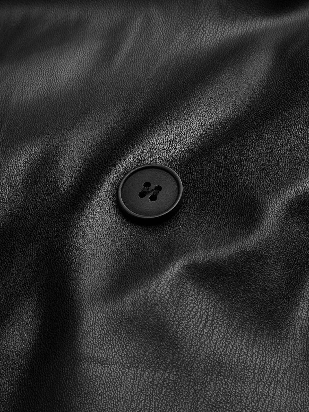 Belted Faux Leather Long Jacket-CALLISTARI