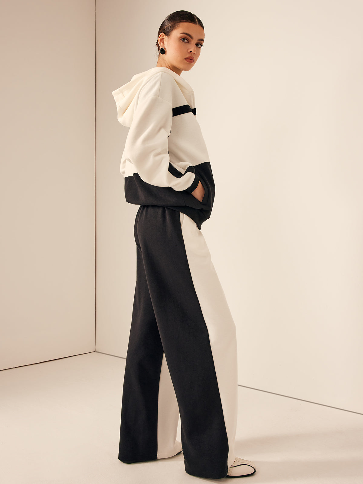 Color Block Zip Hooded Jacket-CALLISTARI