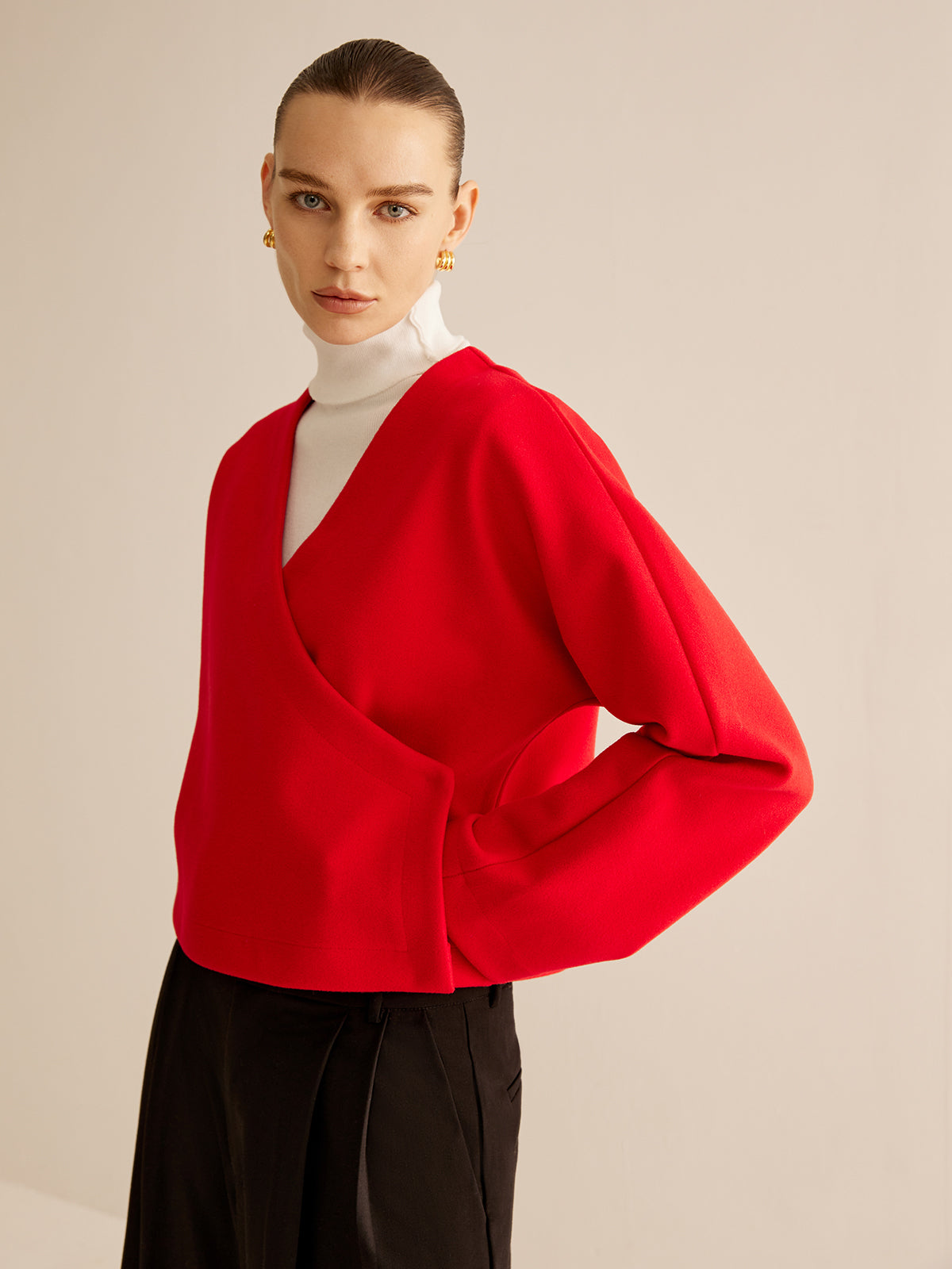 V-Neck Criss Cross Jacket-CALLISTARI