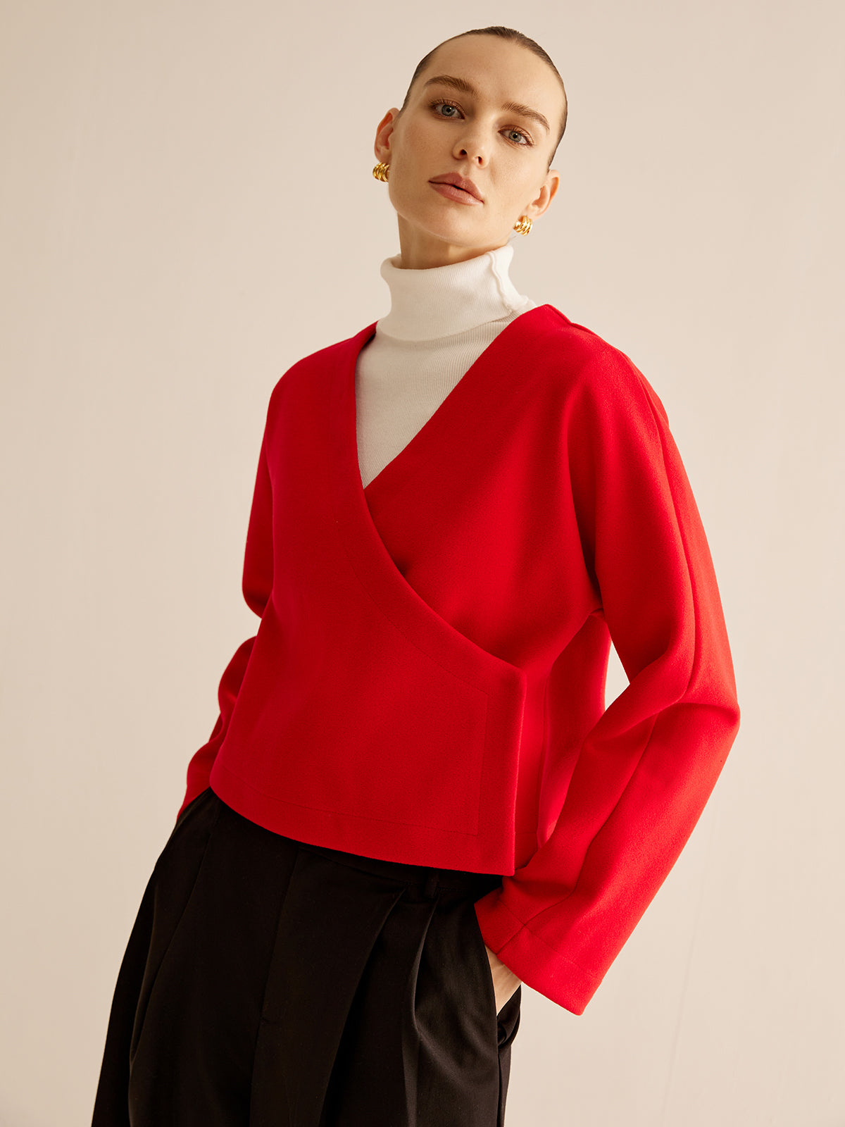 V-Neck Criss Cross Jacket-CALLISTARI