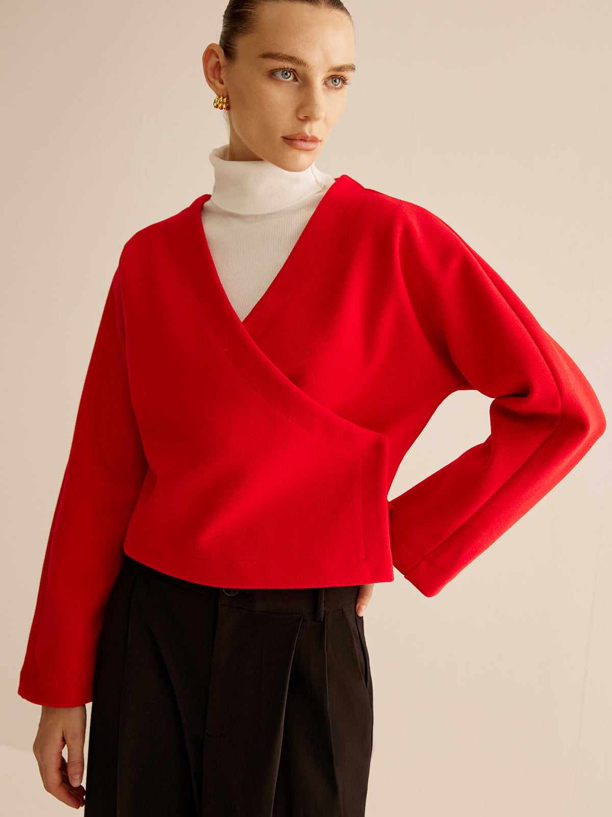 V-Neck Criss Cross Jacket-CALLISTARI