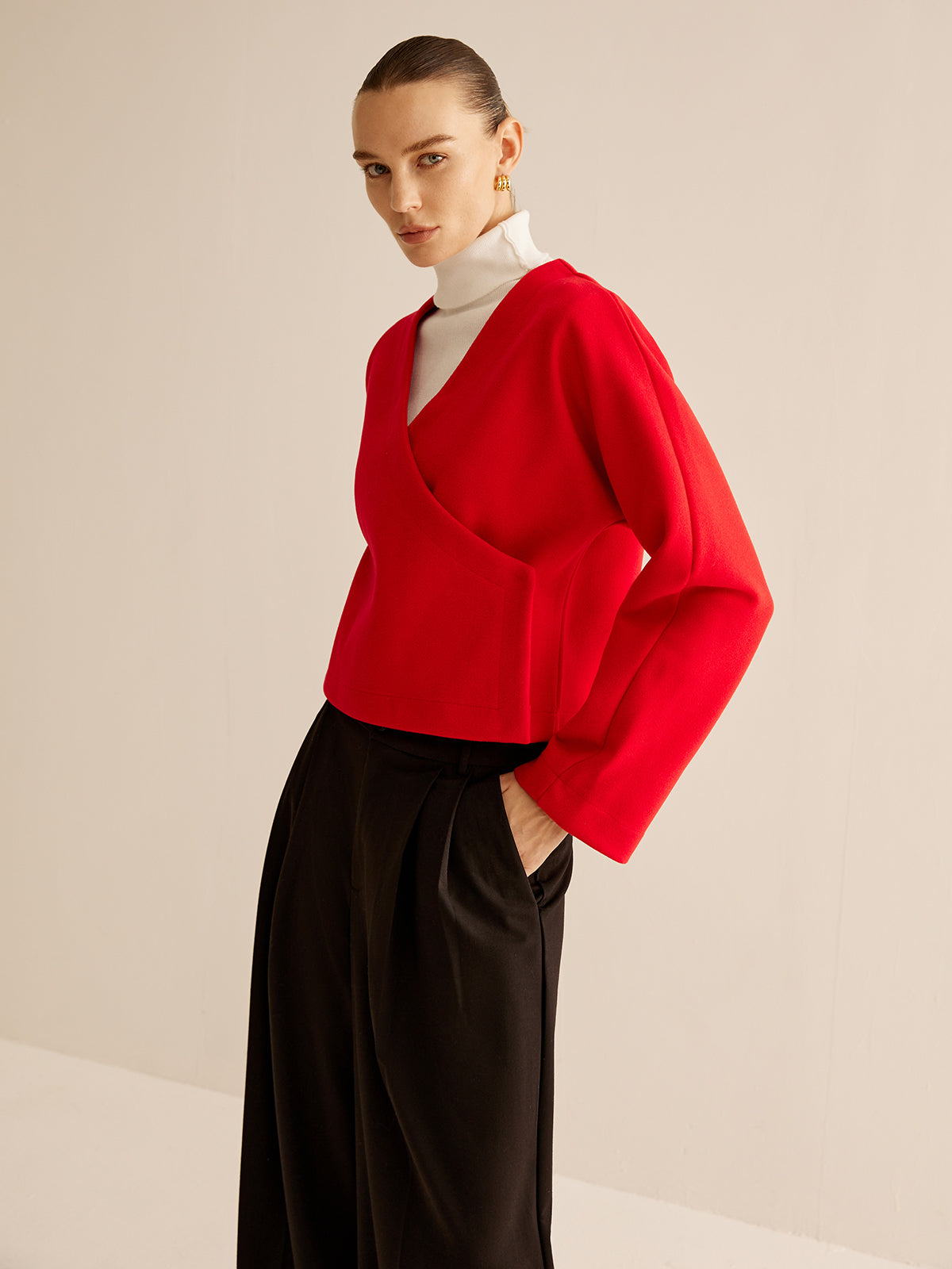 V-Neck Criss Cross Jacket-CALLISTARI