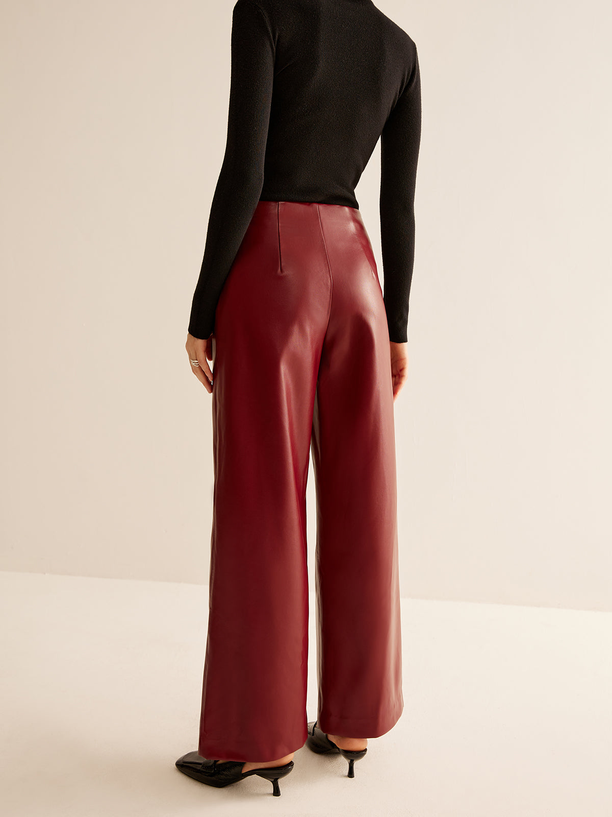 Retro Regular PU Leather Pants-CALLISTARI