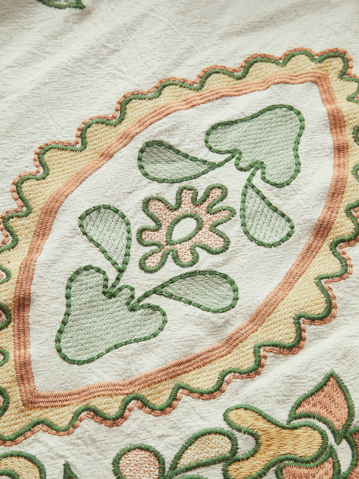 Boheme Embroidery Pleated Half-Sleeve Dress-CALLISTARI
