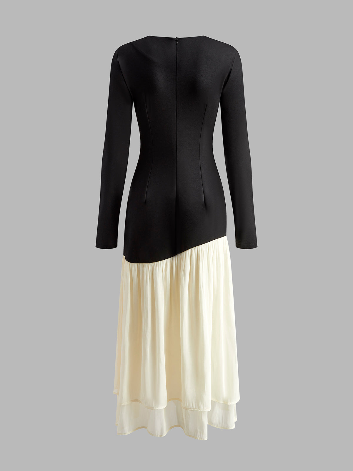Two Tone Panel Pleated Dress-Mesadic