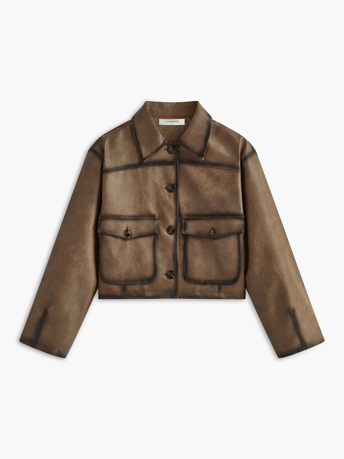 Retro Piping PU Leather Jacket-CALLISTARI