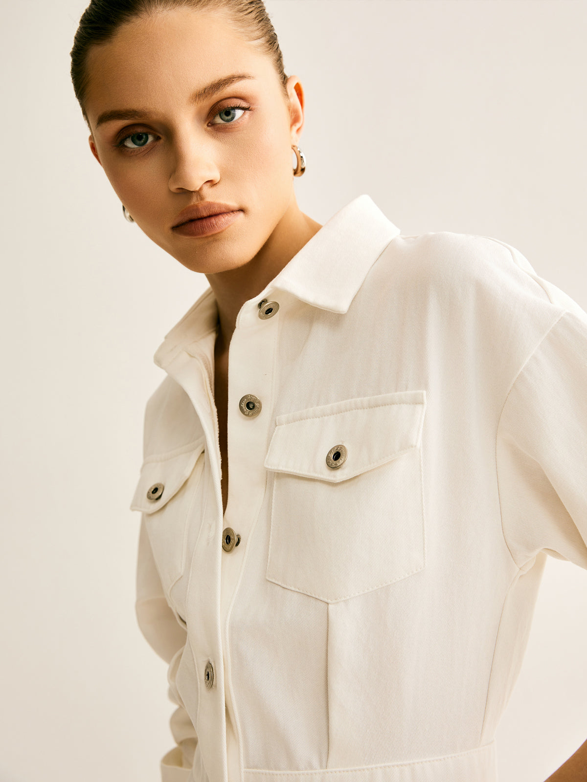 Cotton Breasted Cinched Dress-Mesadic