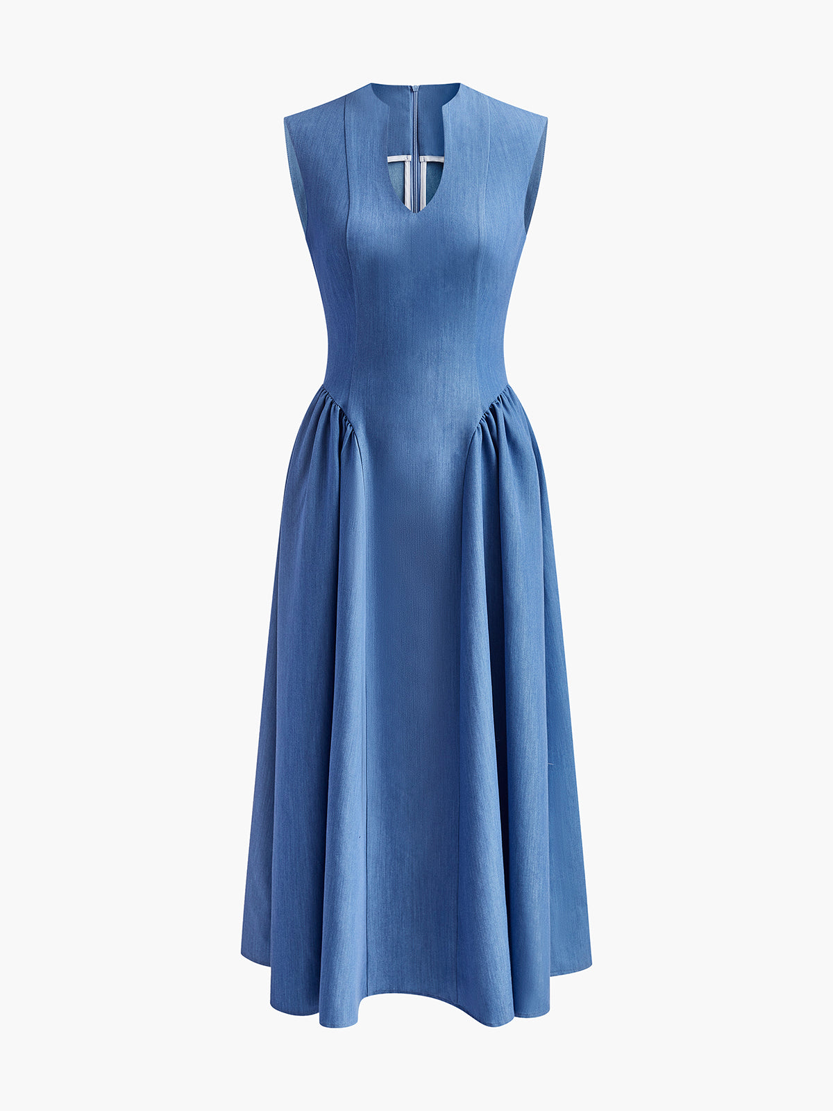 Sleeveless Panel Pleated Dress-Mesadic