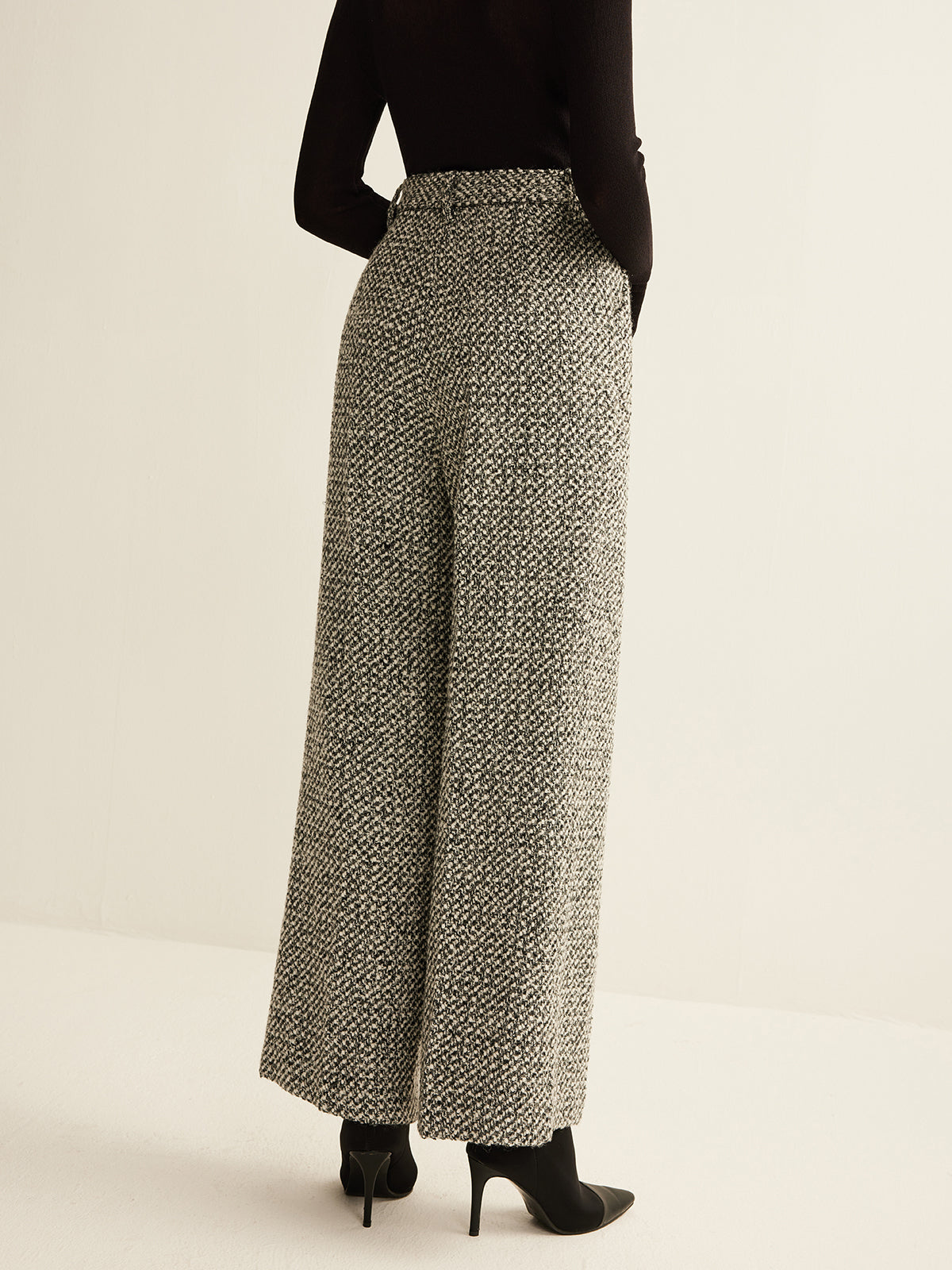Wool-Blend Tweed Pants-Mesadic