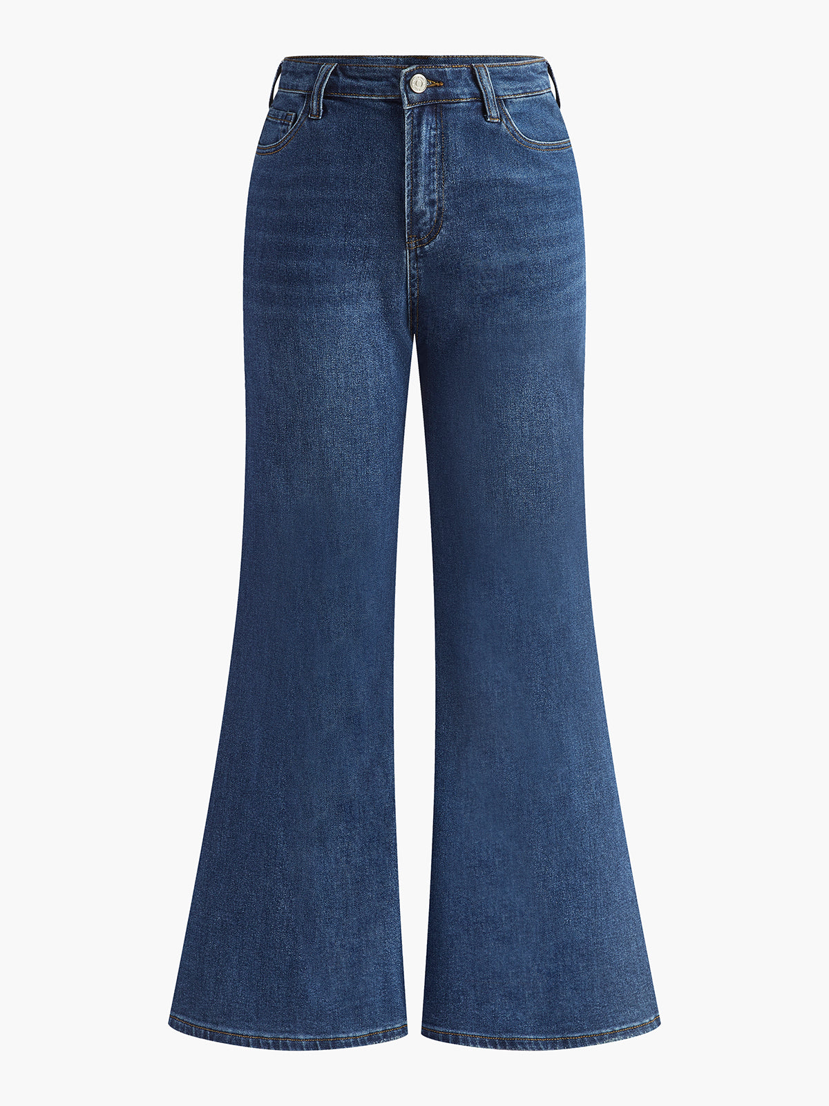Cotton Denim Bootcut Jeans-Mesadic
