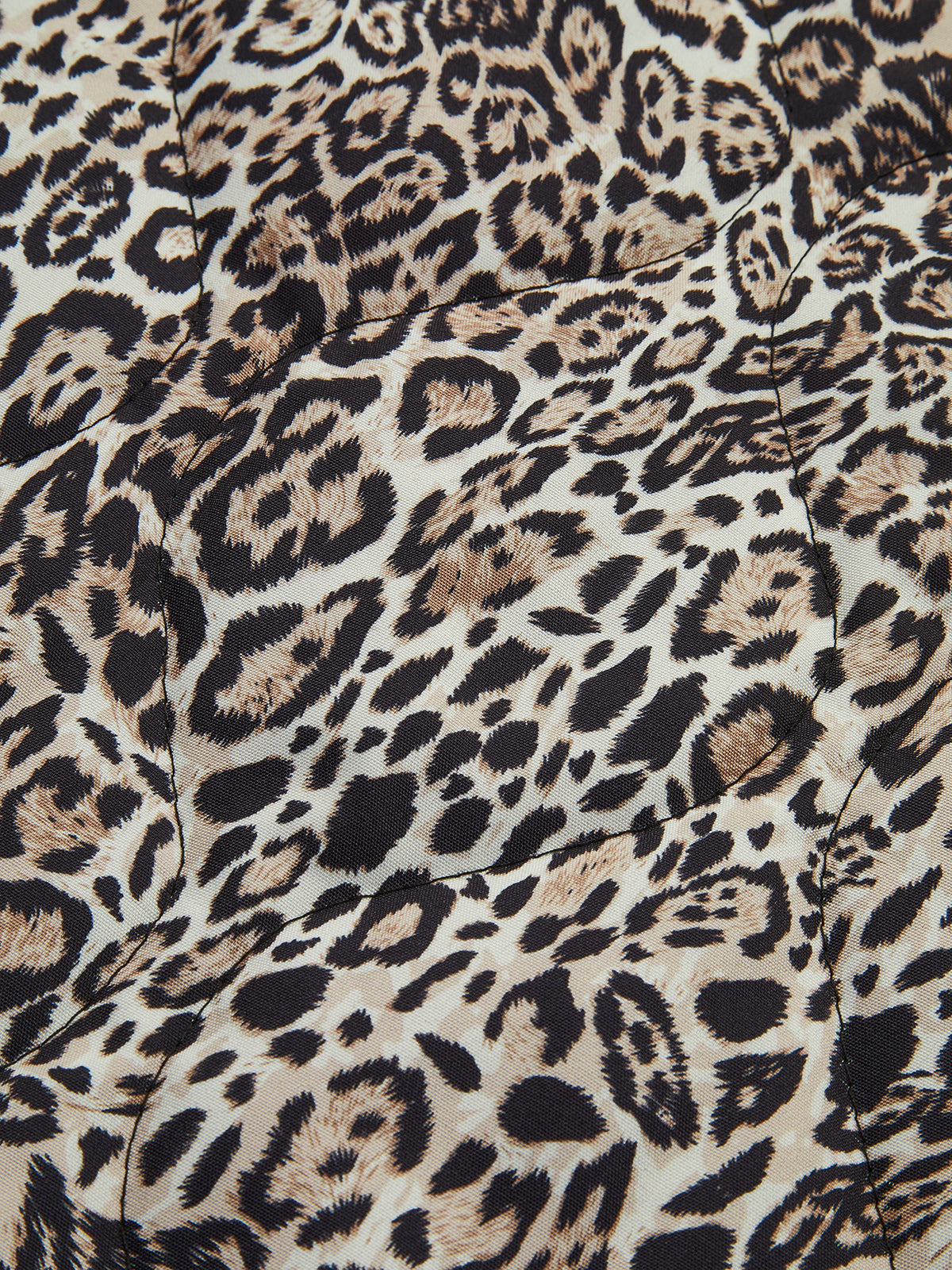 Contrast Trim Leopard Printed Winter Coat-Mesadic